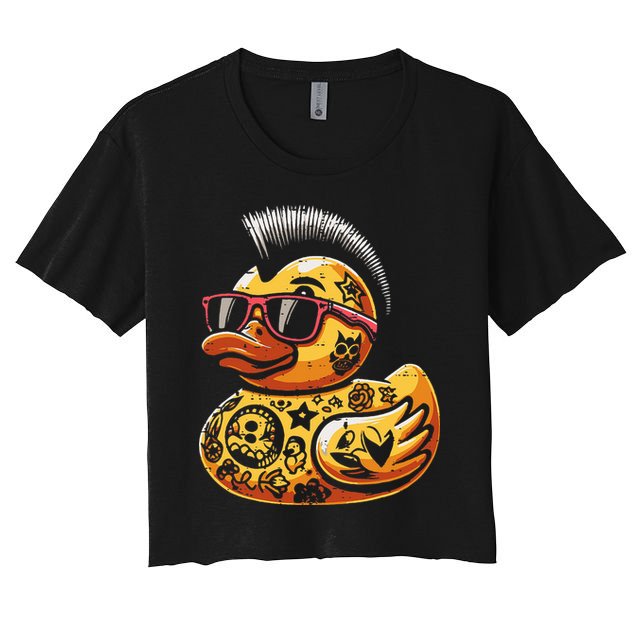 Mohawk Rubber Duck Punk Rock Rocker Crop Top