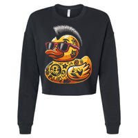Mohawk Rubber Duck Punk Rock Rocker Cropped Pullover Crew