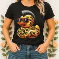 Mohawk Rubber Duck Punk Rock Rocker Womens T-Shirt