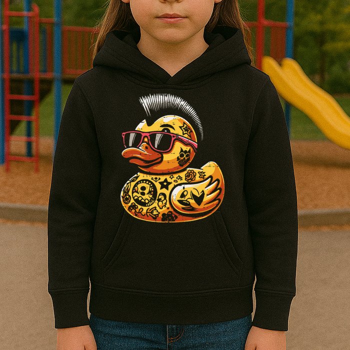 Mohawk Rubber Duck Punk Rock Rocker Kids Hoodie