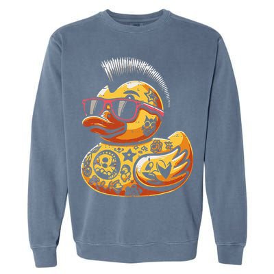 Mohawk Rubber Duck Punk Rock Rocker Garment-Dyed Sweatshirt