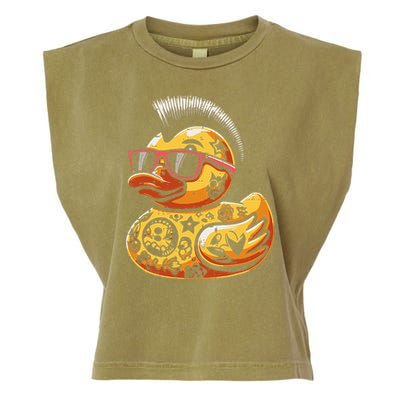 Mohawk Rubber Duck Punk Rock Rocker Garment-Dyed Women's Muscle Tee