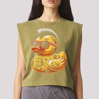 Mohawk Rubber Duck Punk Rock Rocker Garment-Dyed Women's Muscle Tee