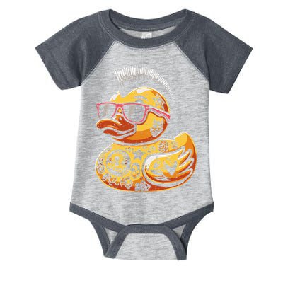 Mohawk Rubber Duck Punk Rock Rocker Infant Baby Jersey Bodysuit