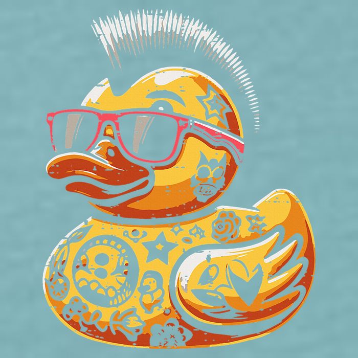 Mohawk Rubber Duck Punk Rock Rocker Sueded Cloud Jersey T-Shirt