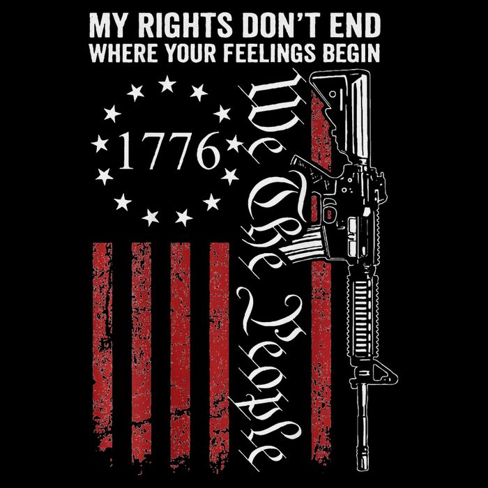 My Rights DonT End Where Your Feelings Begin Gun Button