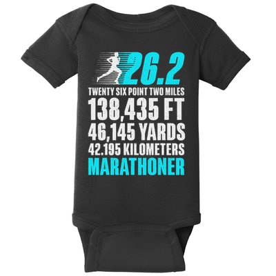 Marathon Running Design For Men Women 26.2 Marathon Runner Baby Bodysuit