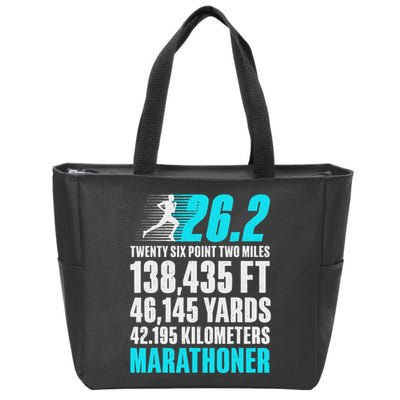 Marathon Running Design For Men Women 26.2 Marathon Runner Zip Tote Bag