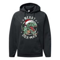 Merry Rexmas Dino Dinosaurus Funny Pajama Christmas Performance Fleece Hoodie