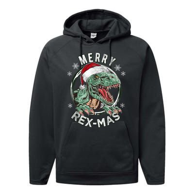 Merry Rexmas Dino Dinosaurus Funny Pajama Christmas Performance Fleece Hoodie