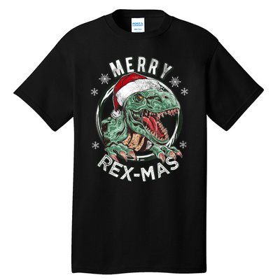 Merry Rexmas Dino Dinosaurus Funny Pajama Christmas Tall T-Shirt