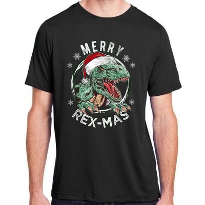 Merry Rexmas Dino Dinosaurus Funny Pajama Christmas Adult ChromaSoft Performance T-Shirt