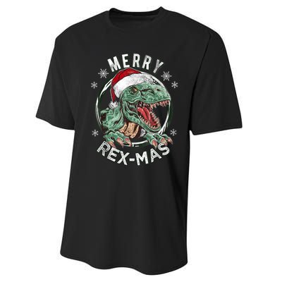 Merry Rexmas Dino Dinosaurus Funny Pajama Christmas Performance Sprint T-Shirt