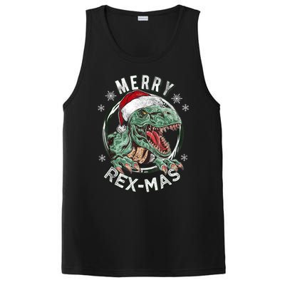 Merry Rexmas Dino Dinosaurus Funny Pajama Christmas PosiCharge Competitor Tank