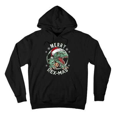 Merry Rexmas Dino Dinosaurus Funny Pajama Christmas Tall Hoodie