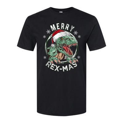 Merry Rexmas Dino Dinosaurus Funny Pajama Christmas Softstyle CVC T-Shirt