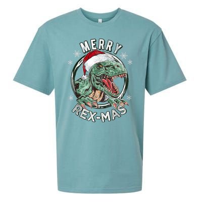 Merry Rexmas Dino Dinosaurus Funny Pajama Christmas Sueded Cloud Jersey T-Shirt