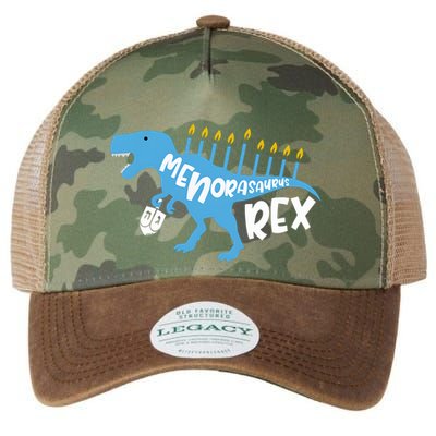 Menorasaurus Rex Dinosaur Hanukkah Jewish Legacy Tie Dye Trucker Hat