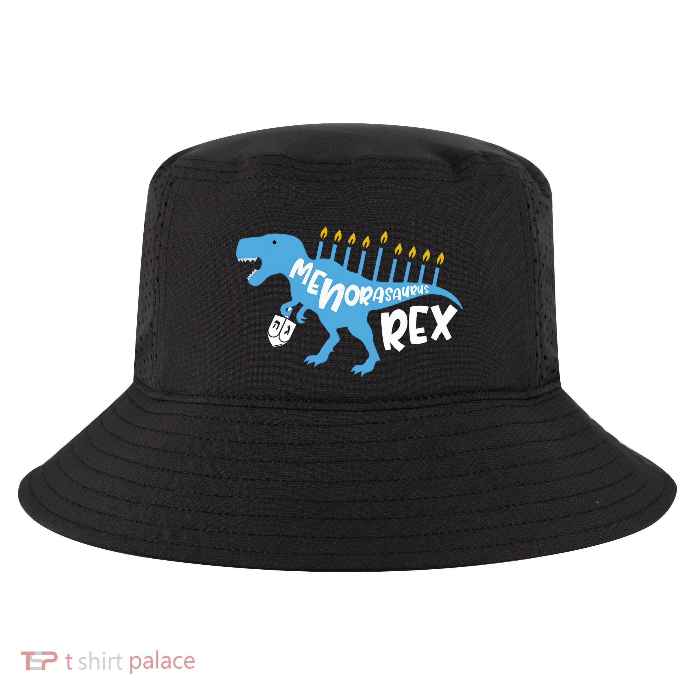 Menorasaurus Rex Dinosaur Hanukkah Jewish Cool Comfort Performance Bucket Hat