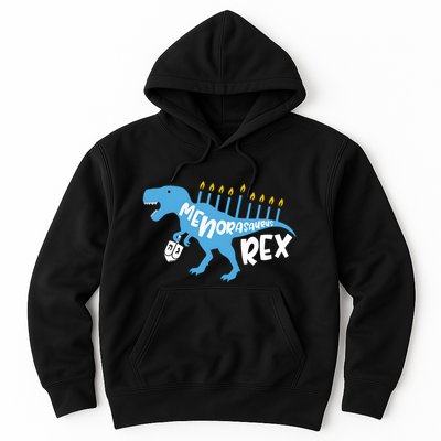 Menorasaurus Rex Dinosaur Hanukkah Jewish Hoodie