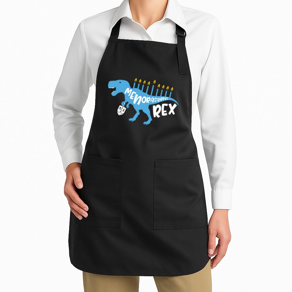 Menorasaurus Rex Dinosaur Hanukkah Jewish Apron