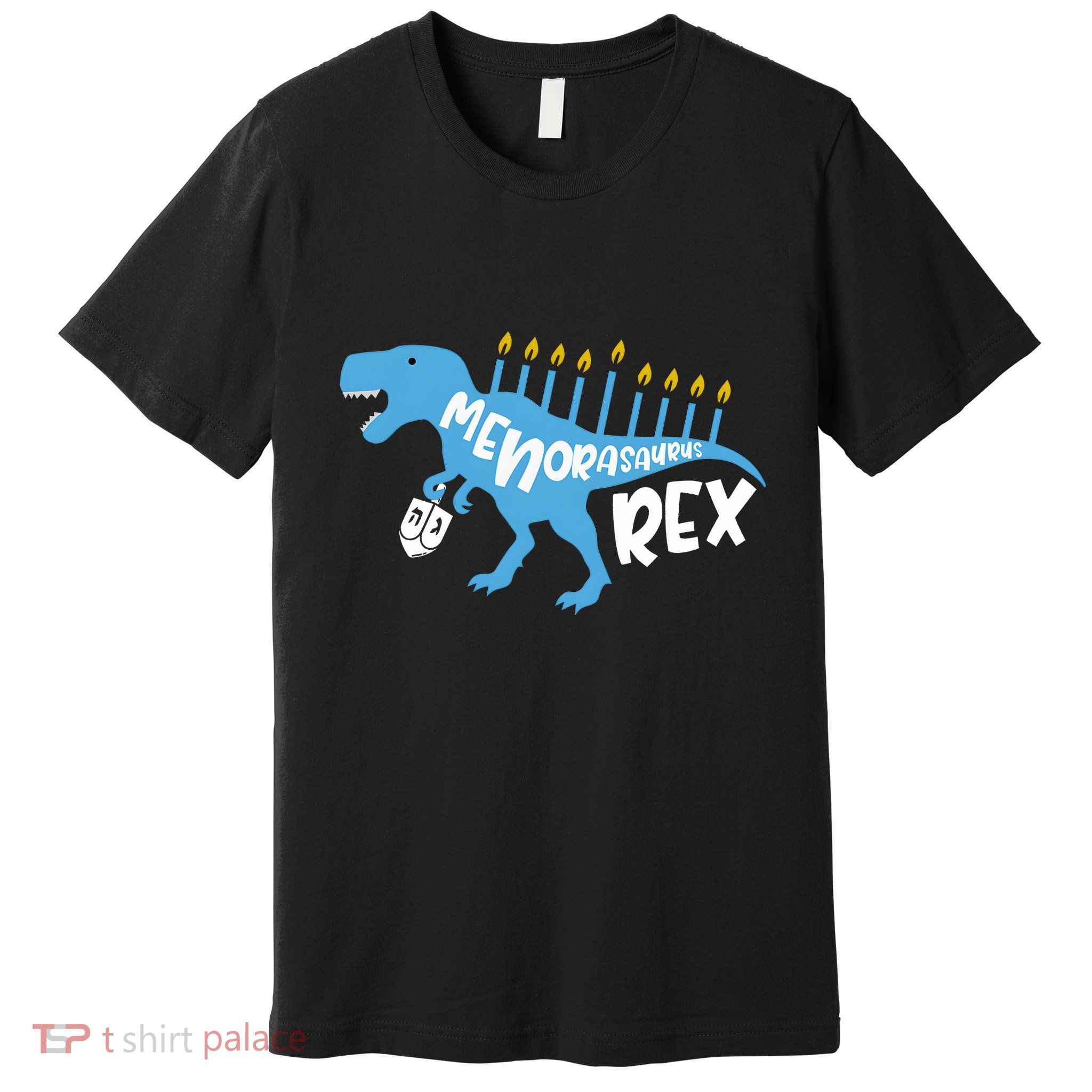 Menorasaurus Rex Dinosaur Hanukkah Jewish Premium T-Shirt