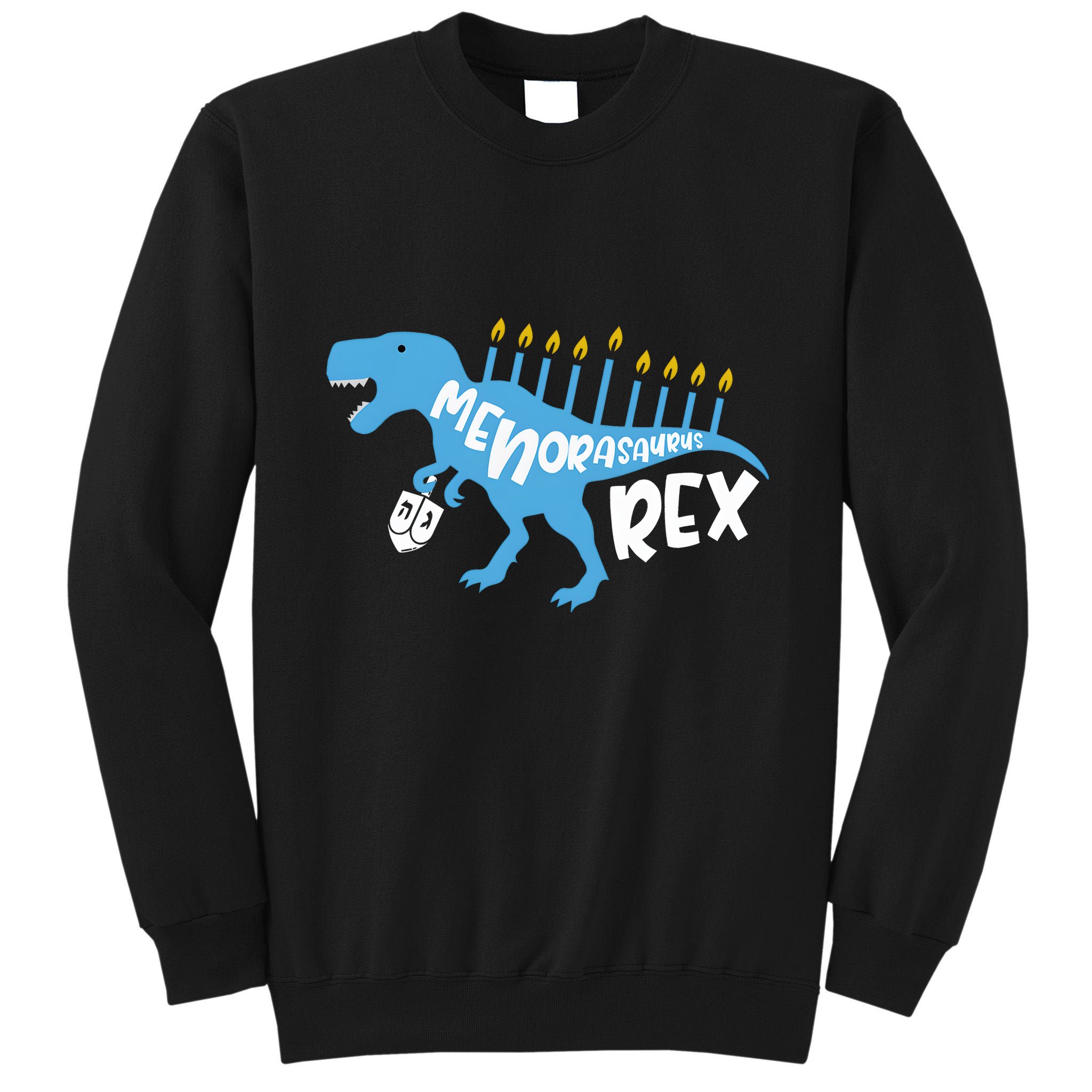 Menorasaurus Rex Dinosaur Hanukkah Jewish Tall Sweatshirt
