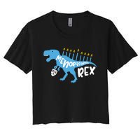 Menorasaurus Rex Dinosaur Hanukkah Jewish Women's Crop Top Tee