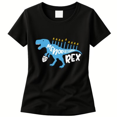 Menorasaurus Rex Dinosaur Hanukkah Jewish Womens T-Shirt