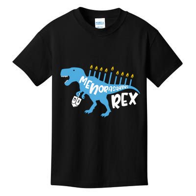 Menorasaurus Rex Dinosaur Hanukkah Jewish Kids T-Shirt