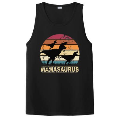 Mamasaurus Rex Dinosaur Pajama Dino Twin Mom With Two PosiCharge Competitor Tank