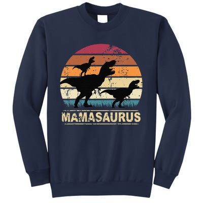 Mamasaurus Rex Dinosaur Pajama Dino Twin Mom With Two Sweatshirt