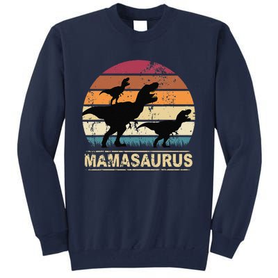 Mamasaurus Rex Dinosaur Pajama Dino Twin Mom With Two Tall Sweatshirt