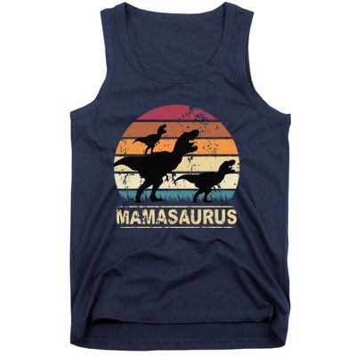 Mamasaurus Rex Dinosaur Pajama Dino Twin Mom With Two Tank Top