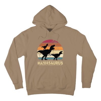 Mamasaurus Rex Dinosaur Pajama Dino Twin Mom With Two Hoodie