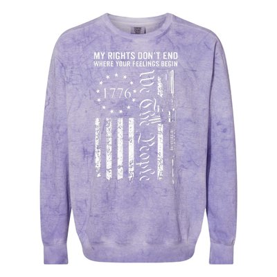 My Rights DonT End Where Your Feelings Begin Ar15 Usa Flag Colorblast Crewneck Sweatshirt