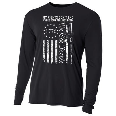 My Rights DonT End Where Your Feelings Begin Ar15 Usa Flag Cooling Performance Long Sleeve Crew