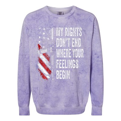 My Rights DonT End Where Your Feelings Begin Colorblast Crewneck Sweatshirt