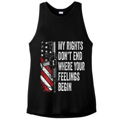 My Rights DonT End Where Your Feelings Begin Ladies PosiCharge Tri-Blend Wicking Tank