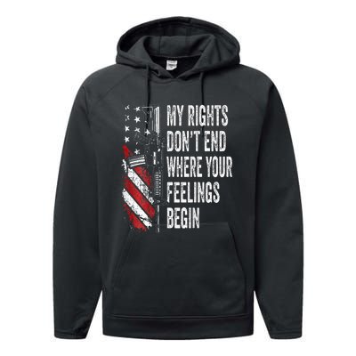 My Rights DonT End Where Your Feelings Begin Performance Fleece Hoodie