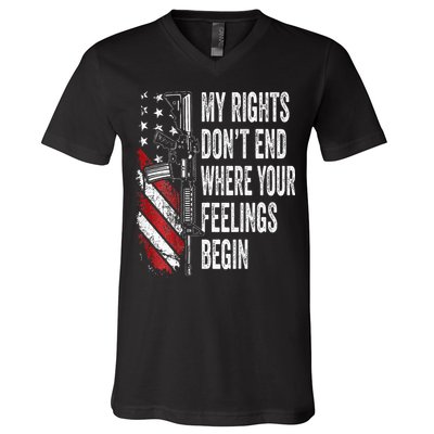My Rights DonT End Where Your Feelings Begin V-Neck T-Shirt
