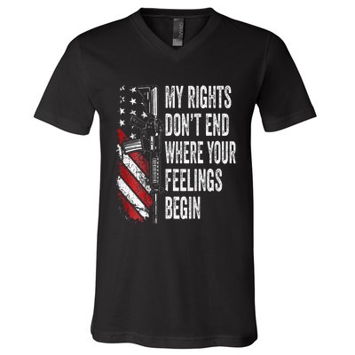 My Rights DonT End Where Your Feelings Begin V-Neck T-Shirt