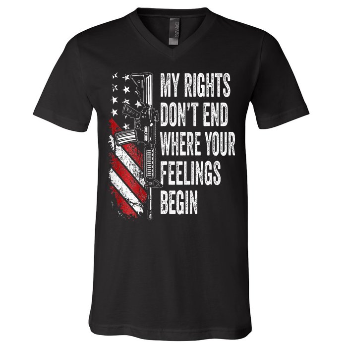 My Rights DonT End Where Your Feelings Begin V-Neck T-Shirt
