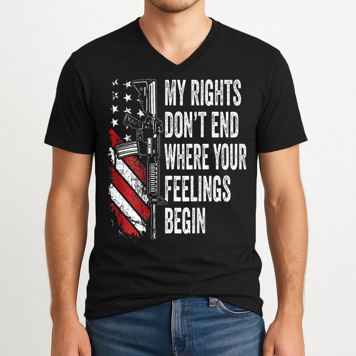 My Rights DonT End Where Your Feelings Begin V-Neck T-Shirt