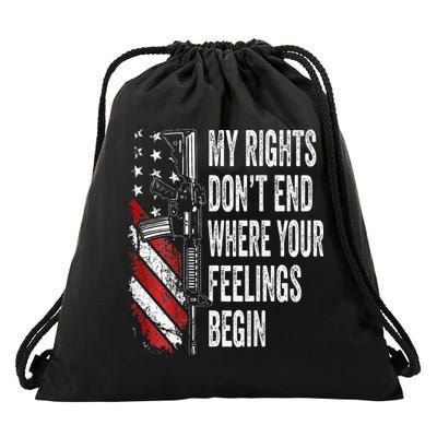 My Rights DonT End Where Your Feelings Begin Drawstring Bag