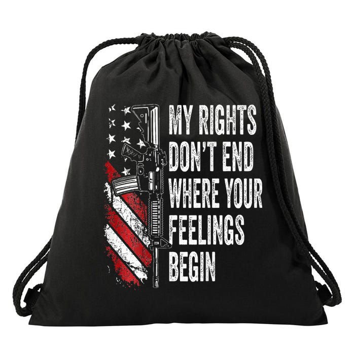 My Rights DonT End Where Your Feelings Begin Drawstring Bag