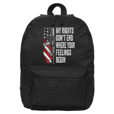 My Rights DonT End Where Your Feelings Begin 16 in Basic Backpack
