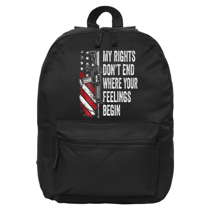 My Rights DonT End Where Your Feelings Begin 16 in Basic Backpack