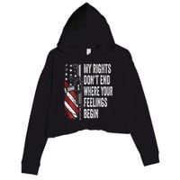 My Rights DonT End Where Your Feelings Begin Crop Fleece Hoodie