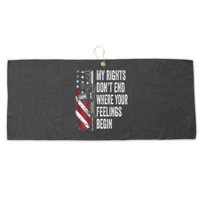 My Rights DonT End Where Your Feelings Begin Large Microfiber Waffle Golf Towel